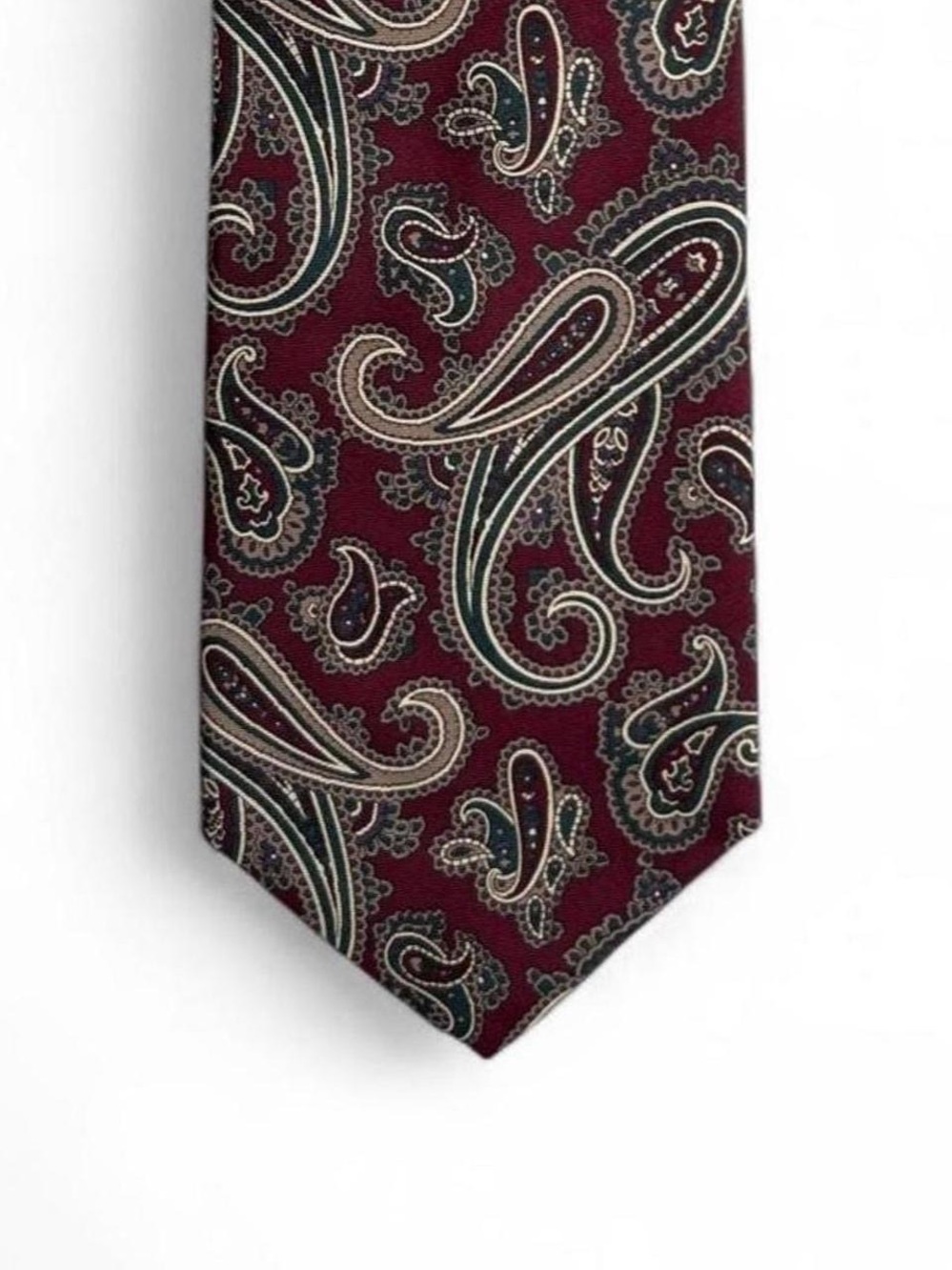 Burt Pulitzer Burgandy Paisley Silk Tie Men’s Necktie Classic Formal